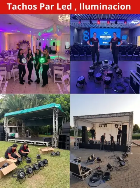 Iluminación para eventos: tachos Par LED y luces rítmicas (desde S/ 45)