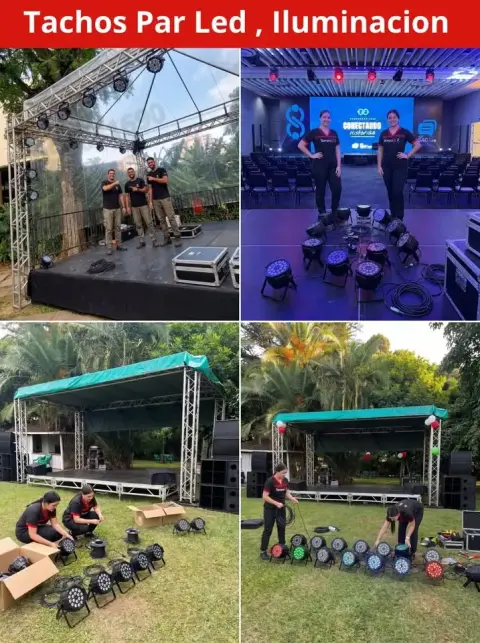 Iluminación para eventos: tachos Par LED y luces rítmicas (desde S/ 45)
