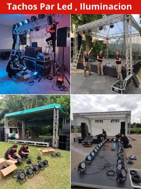 Iluminación para eventos: tachos Par LED y luces rítmicas (desde S/ 45)