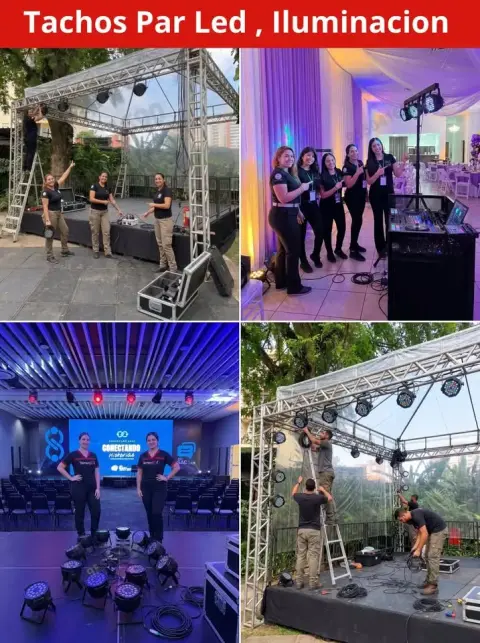 Iluminación para eventos: tachos Par LED y luces rítmicas (desde S/ 45)