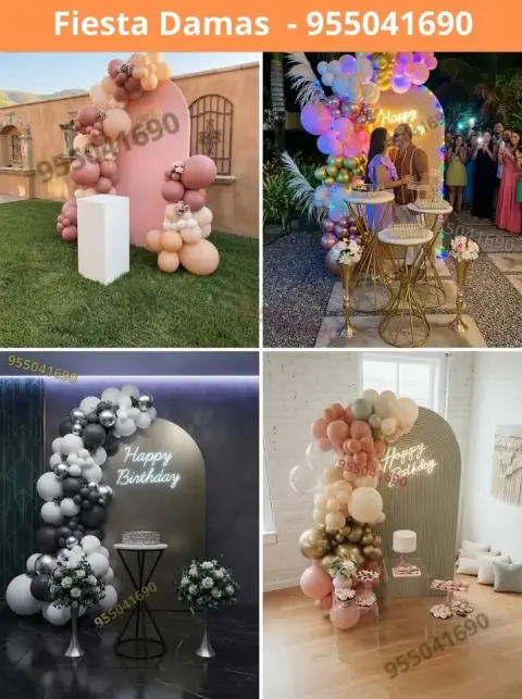 Paquete de decoración de cumpleaños de señorita — S/ 200 con pago en 8 cuotas