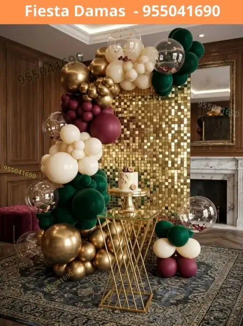 Paquete de decoración de cumpleaños de señorita — S/ 200 con pago en 8 cuotas