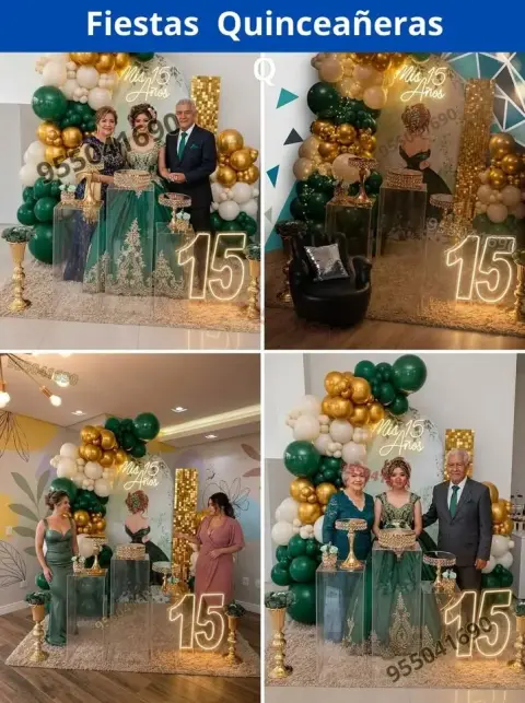 Decoración de 15 años en casa o salón — todos los colores (desde S/ 120)
