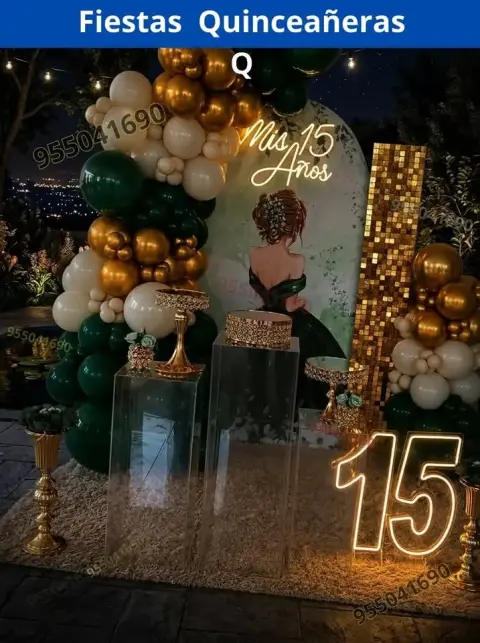 Decoración de 15 años en casa o salón — todos los colores (desde S/ 120)