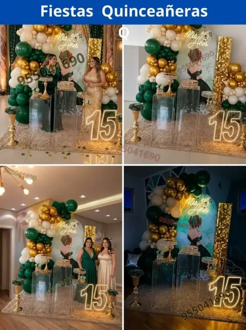 Decoración de 15 años en casa o salón — todos los colores (desde S/ 120)