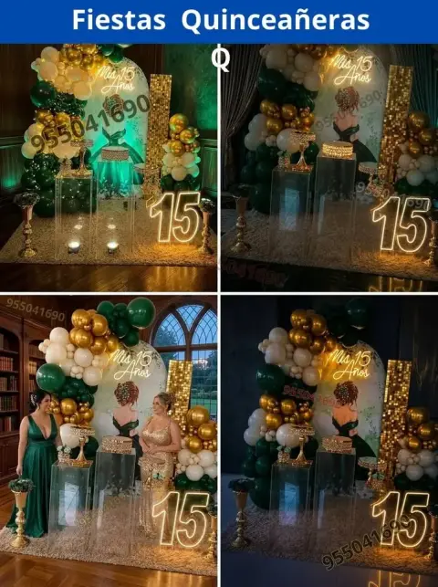 Decoración de 15 años en casa o salón — todos los colores (desde S/ 120)