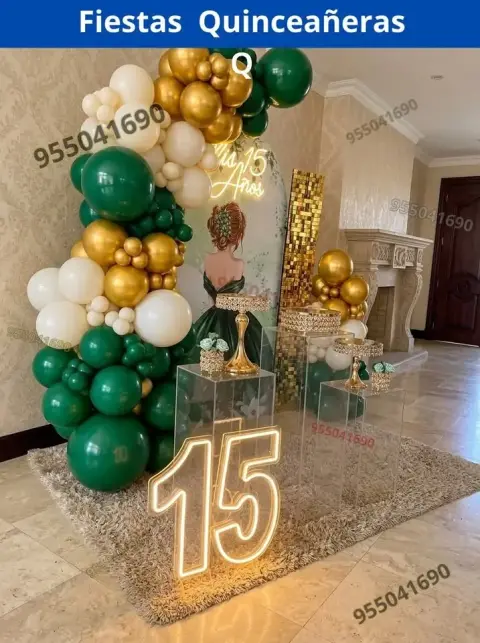 Decoración de 15 años en casa o salón — todos los colores (desde S/ 120)