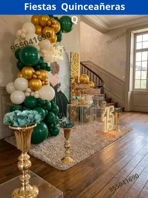 Decoración de 15 años en casa o salón — todos los colores (desde S/ 120)