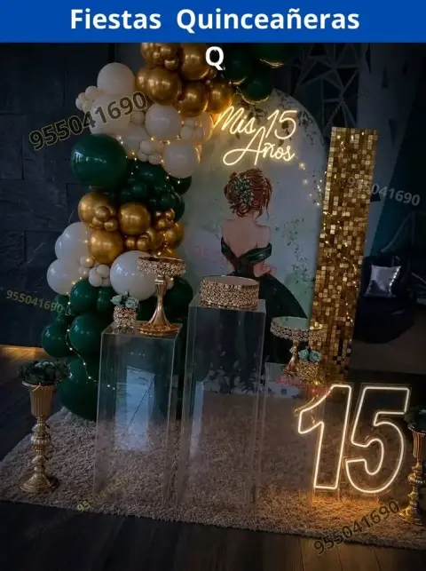 Decoración de 15 años en casa o salón — todos los colores (desde S/ 120)