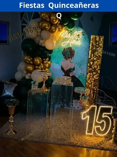 Decoración de 15 años en casa o salón — todos los colores (desde S/ 120)