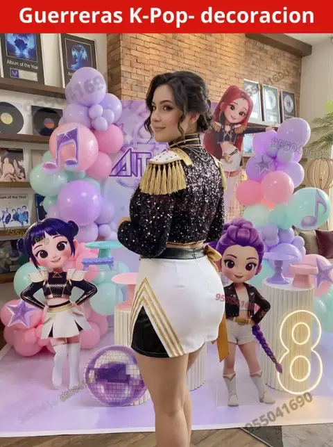 Decoración de las Guerreras K-pop (Demon Hunters) para cumpleaños (S/ 300)