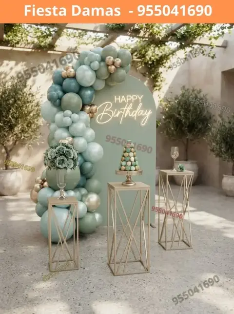 Paquete de decoración de cumpleaños de señorita — S/ 200 con pago en 8 cuotas