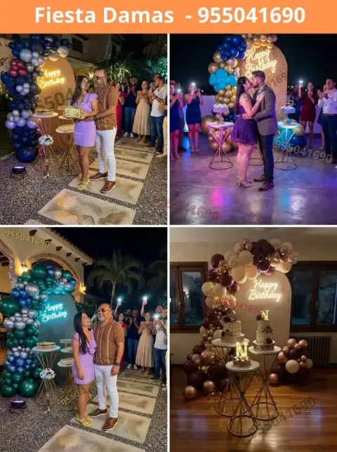 Paquete de decoración de cumpleaños de señorita — S/ 200 con pago en 8 cuotas