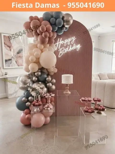 Paquete de decoración de cumpleaños de señorita — S/ 200 con pago en 8 cuotas