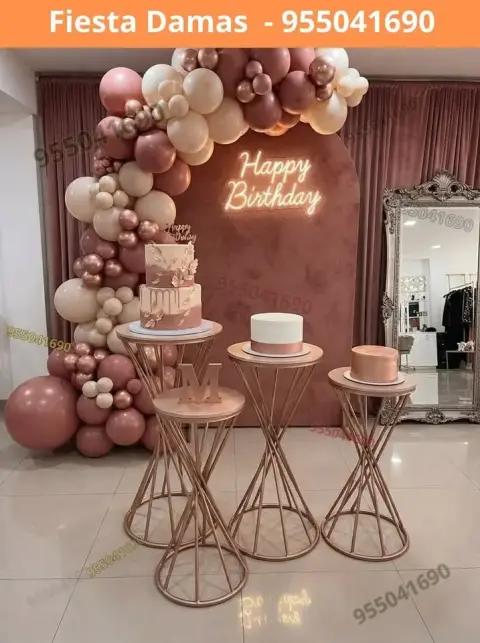 Paquete de decoración de cumpleaños de señorita — S/ 200 con pago en 8 cuotas