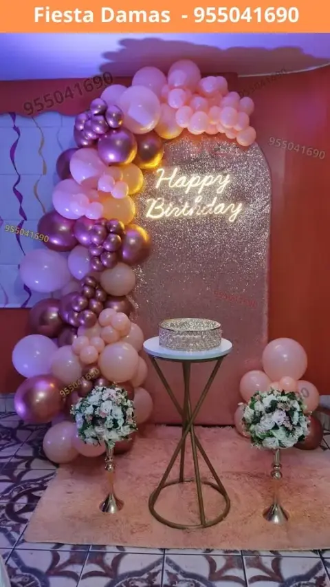 Paquete de decoración de cumpleaños de señorita — S/ 200 con pago en 8 cuotas