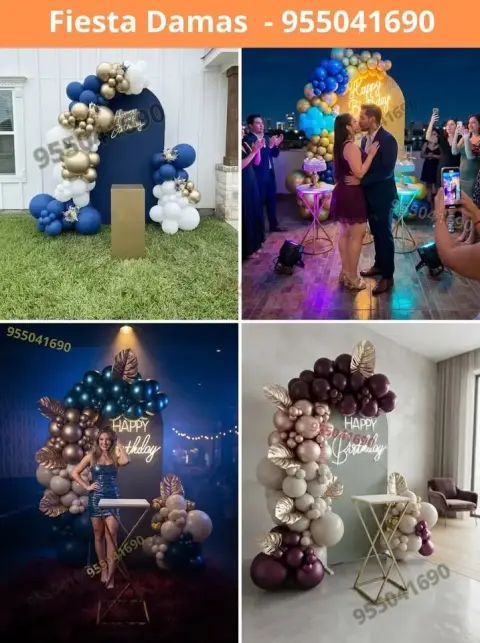Paquete de decoración de cumpleaños de señorita — S/ 200 con pago en 8 cuotas