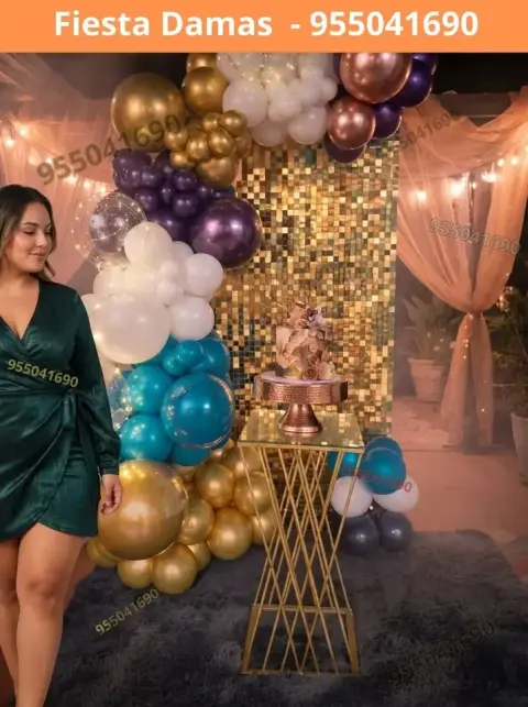 Paquete de decoración de cumpleaños de señorita — S/ 200 con pago en 8 cuotas