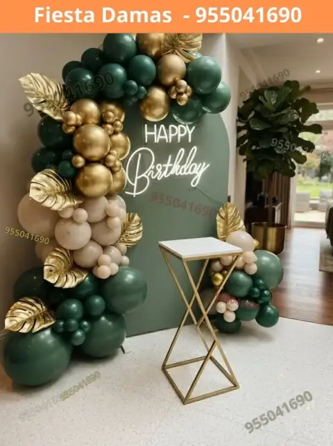 Paquete de decoración de cumpleaños de señorita — S/ 200 con pago en 8 cuotas