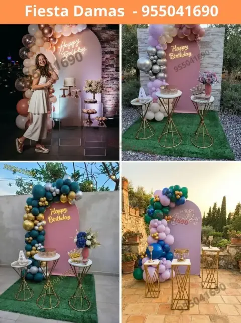 Paquete de decoración de cumpleaños de señorita — S/ 200 con pago en 8 cuotas