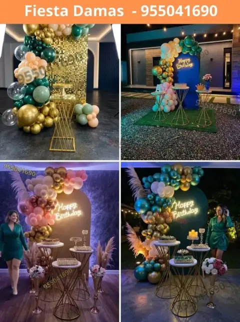 Paquete de decoración de cumpleaños de señorita — S/ 200 con pago en 8 cuotas
