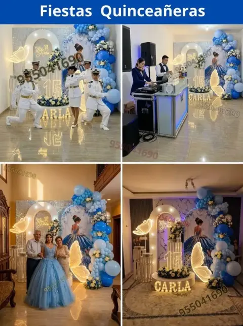 Decoración de 15 años en casa o salón — todos los colores (desde S/ 120)