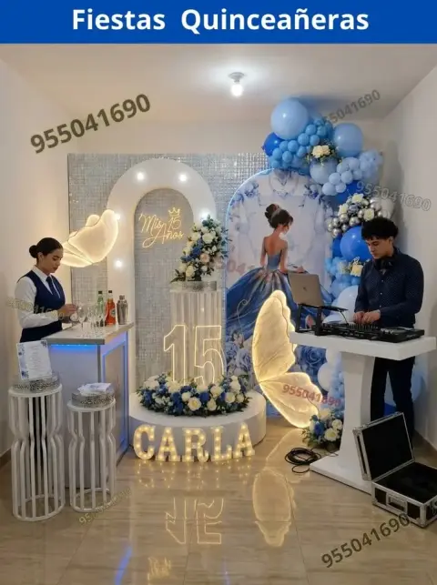 Decoración de 15 años en casa o salón — todos los colores (desde S/ 120)