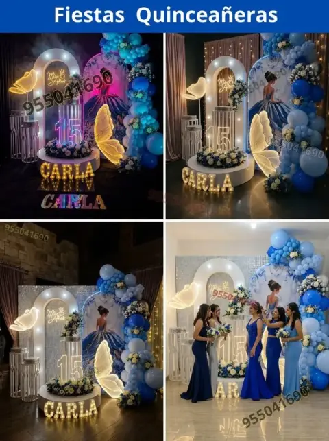 Decoración de 15 años en casa o salón — todos los colores (desde S/ 120)