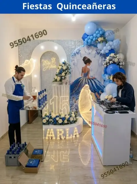Decoración de 15 años en casa o salón — todos los colores (desde S/ 120)