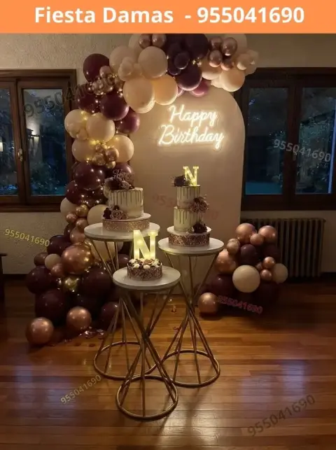 Paquete de decoración de cumpleaños de señorita — S/ 200 con pago en 8 cuotas