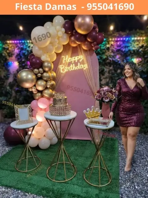 Paquete de decoración de cumpleaños de señorita — S/ 200 con pago en 8 cuotas
