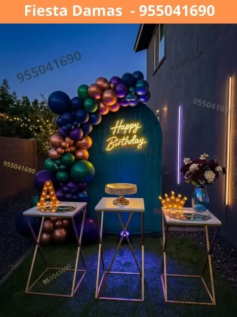 Paquete de decoración de cumpleaños de señorita — S/ 200 con pago en 8 cuotas