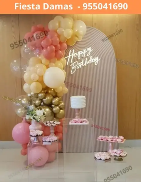 Paquete de decoración de cumpleaños de señorita — S/ 200 con pago en 8 cuotas
