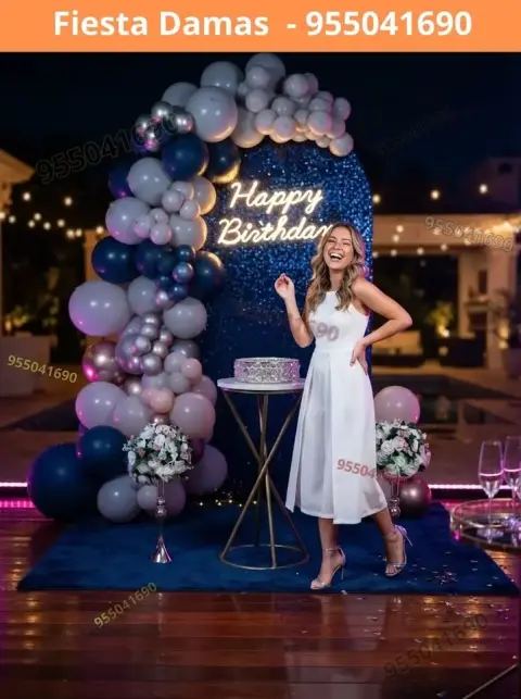 Paquete de decoración de cumpleaños de señorita — S/ 200 con pago en 8 cuotas