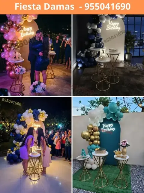 Paquete de decoración de cumpleaños de señorita — S/ 200 con pago en 8 cuotas