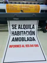Letrero básico económico · alquiler de habitaciones, obras y avisos