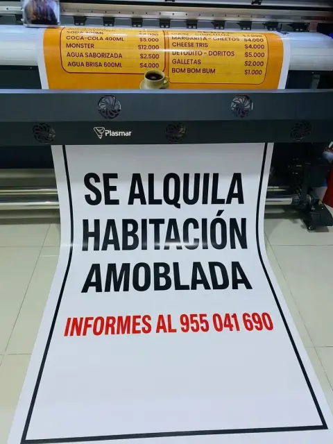 Letrero básico económico · alquiler de habitaciones, obras y avisos
