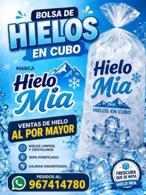 Pedido de hielo con atención las 24 horas