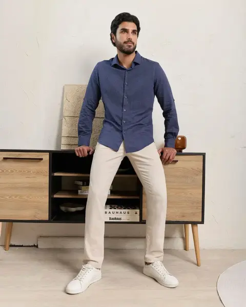 Camisa Hombre Abiel Azul Dutty
