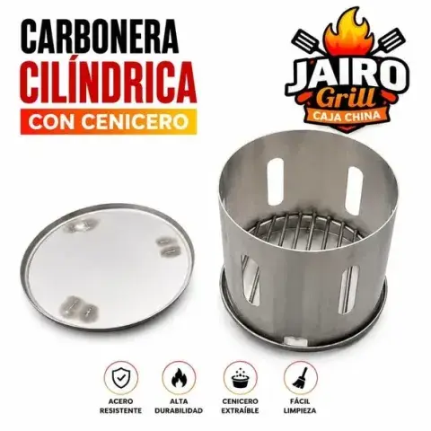 Carbonera cilíndrica con cenicero
