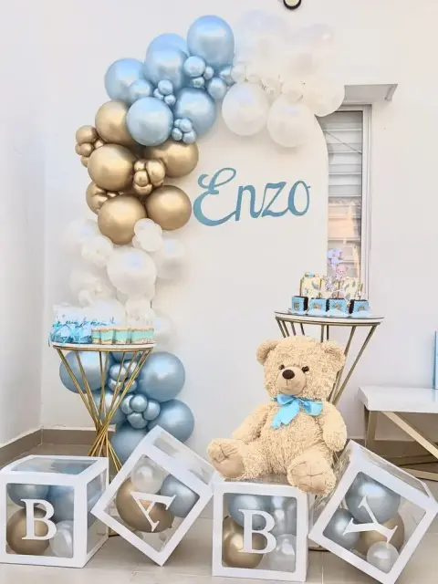 Decoración de baby shower para varón
