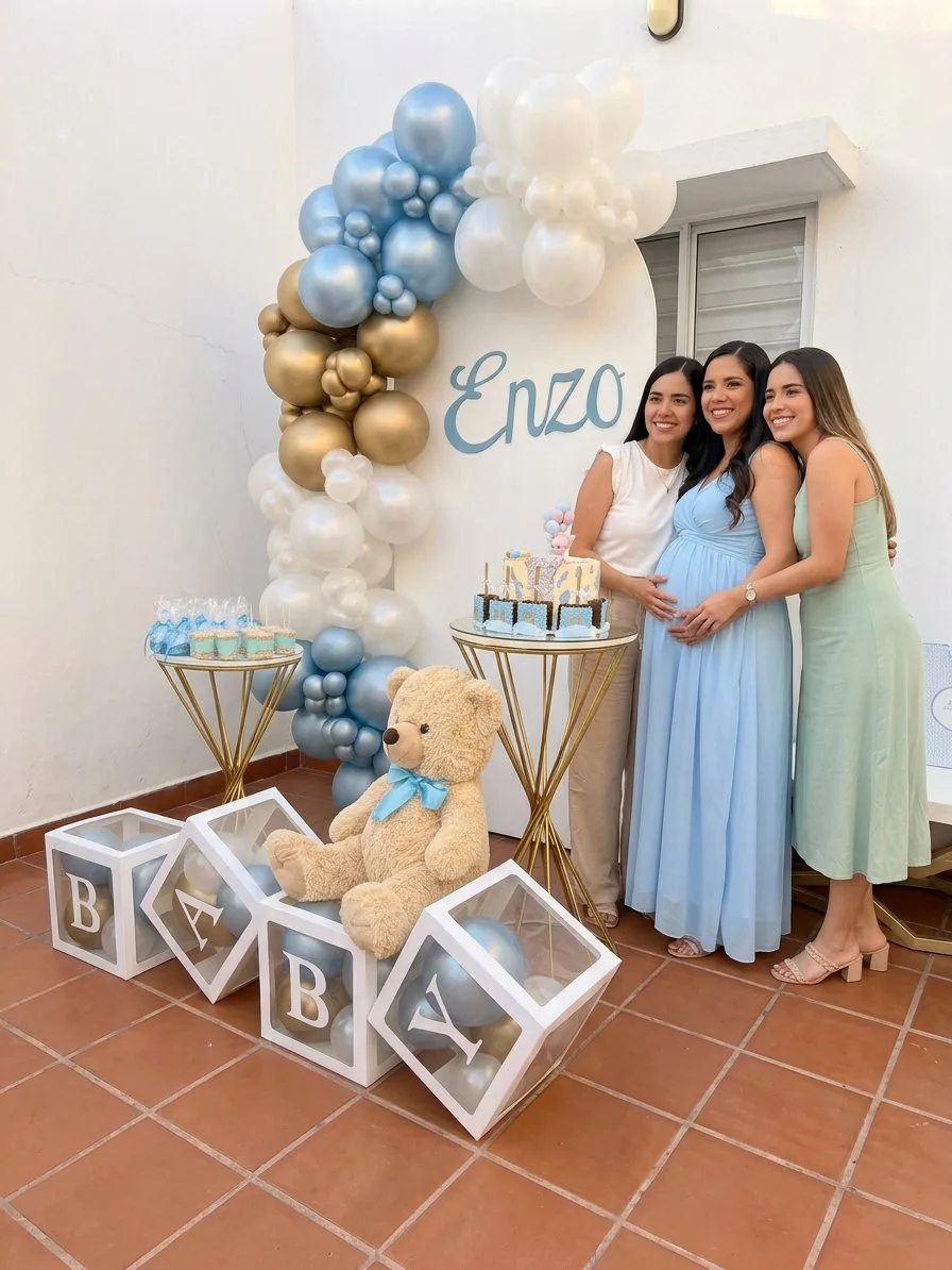 Decoración de baby shower para varón
