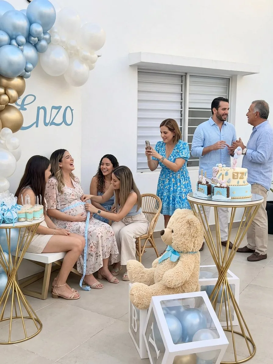 Decoración de baby shower para varón