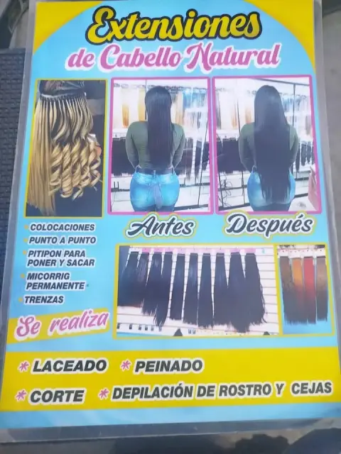 Extensiones, laceado, peinado, corte y depilación de cejas