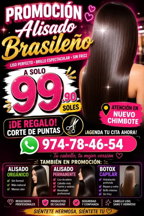 Alisado brasileño con corte de puntas de regalo