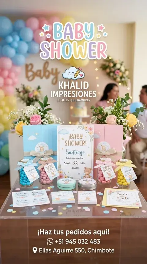 Baby Shower — Invitaciones, Souvenirs y Etiquetas