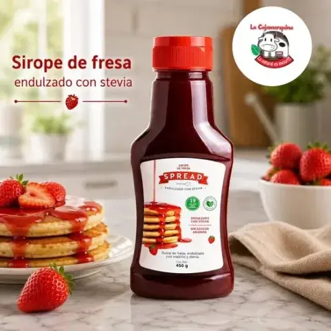 Sirope de fresa endulzado con stevia 450 g