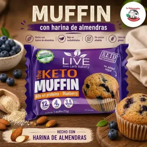 Muffin keto alto en proteína