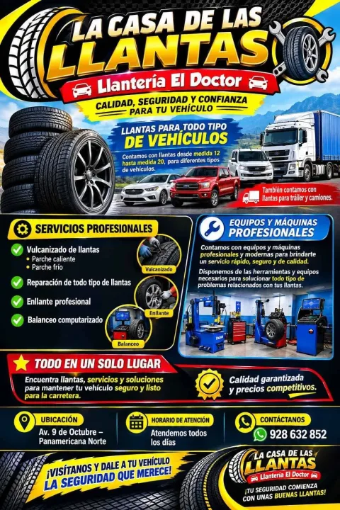 Vulcanizado, enllante y balanceo computarizado