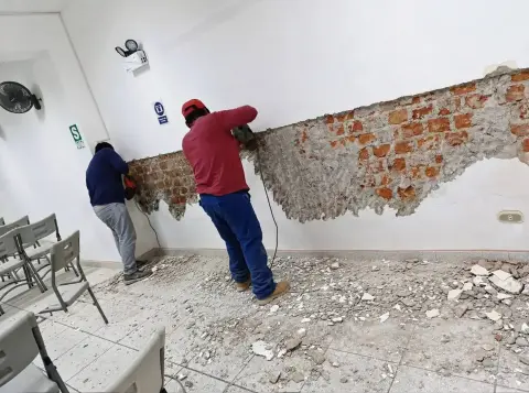 Reparación de paredes salitradas